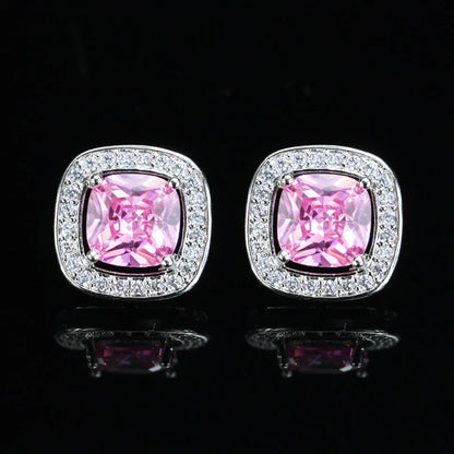 Livia Square Crystal Stud Earrings