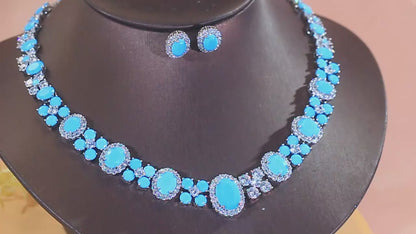 Cyane Turquoise Crystal Jewelry Set