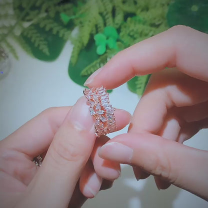 X Pavé Crystal Open Ring