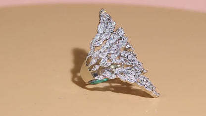 Serena Leaf Crystal Ring