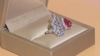 Rouge Drop Crystal Ring
