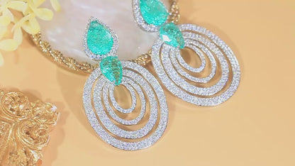 Calypso Turquoise Halo Drop Earrings