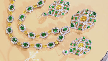 Citrine Crystal Bridal Jewelry Set