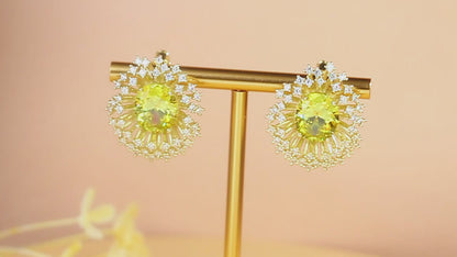 Olivine Firework Stud Earrings