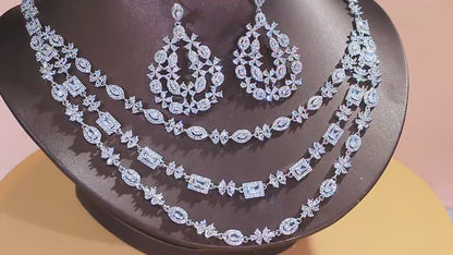 Soraya Layered Crystal Necklace Set