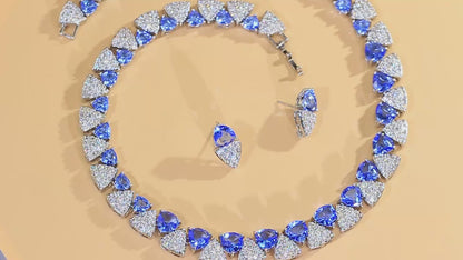 Saphira Blue Crystal Jewelry Set