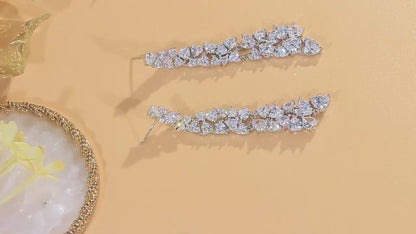 Colette White Heart Crystal Drop Earrings
