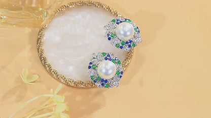 Bleuette Pearl Flower Stud Earrings
