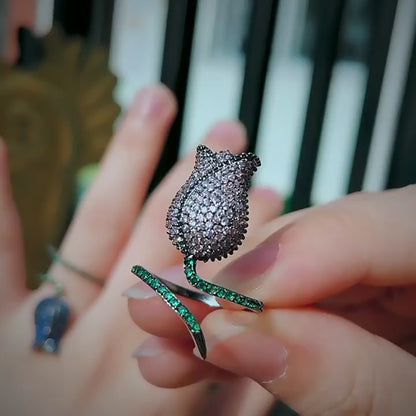 Noir Pink Crystal Ring