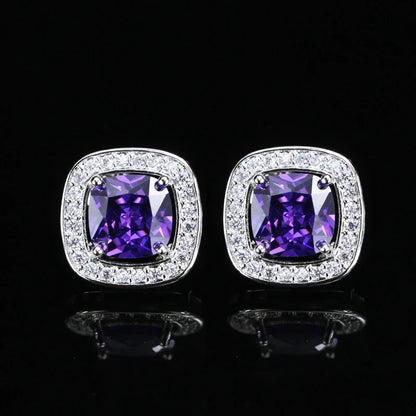 Livia Square Crystal Stud Earrings