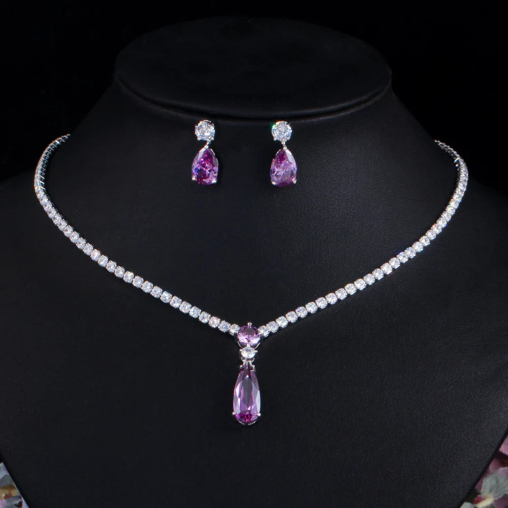 Lavande Purple Crystal Jewelry Set