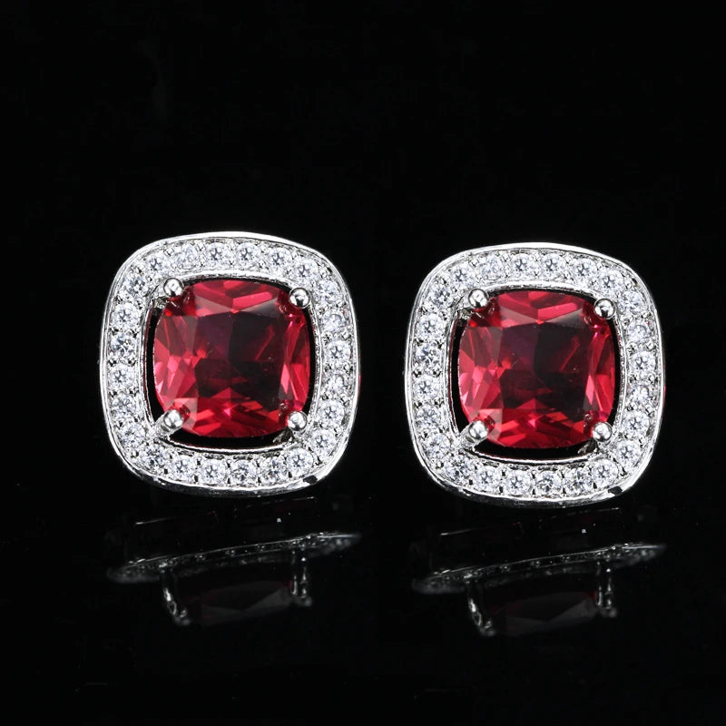 Livia Square Crystal Stud Earrings