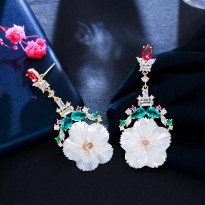 Verdelette Floral Drop Earrings