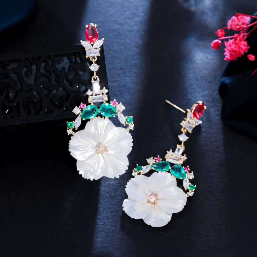 Verdelette Floral Drop Earrings
