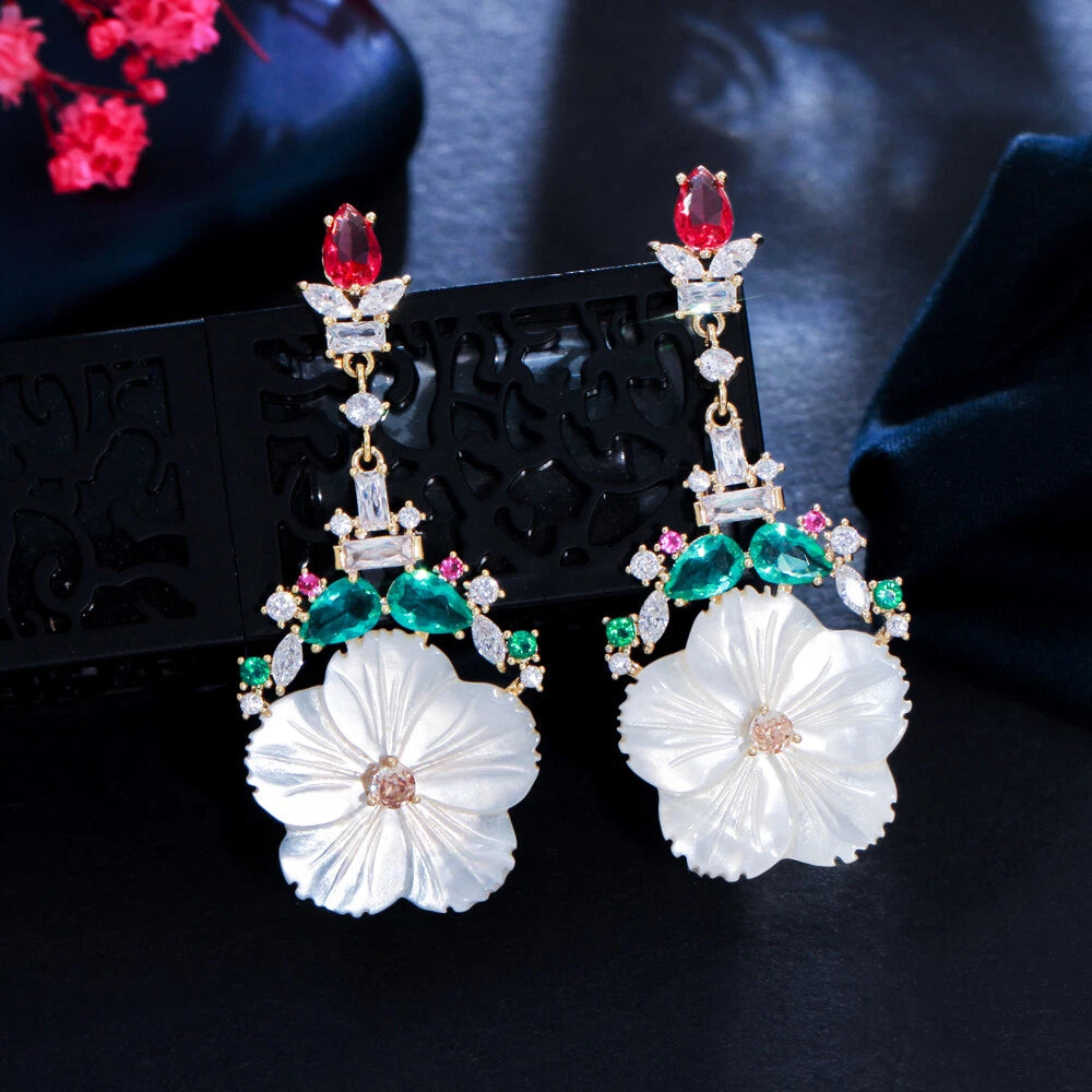 Verdelette Floral Drop Earrings
