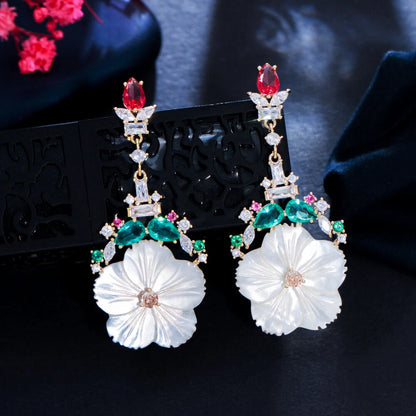 Verdelette Floral Drop Earrings