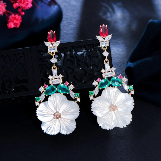 Verdelette Floral Drop Earrings