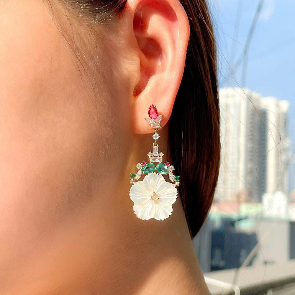 Verdelette Floral Drop Earrings