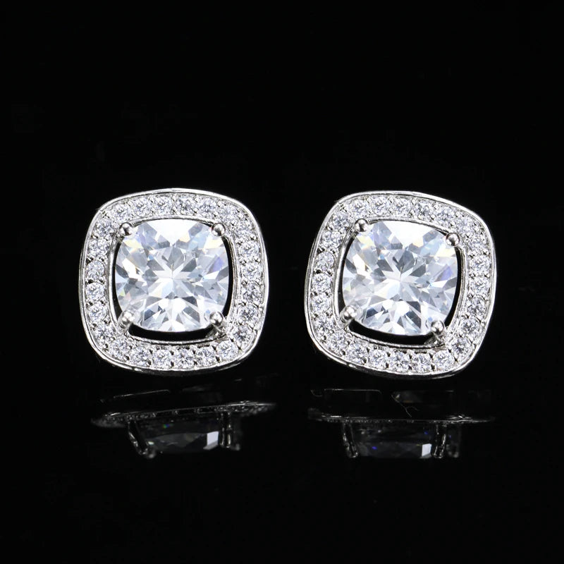 Livia Square Crystal Stud Earrings