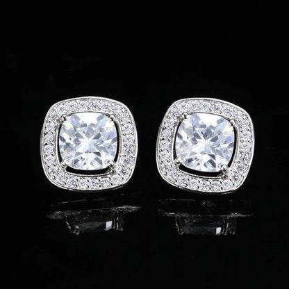 Livia Square Crystal Stud Earrings