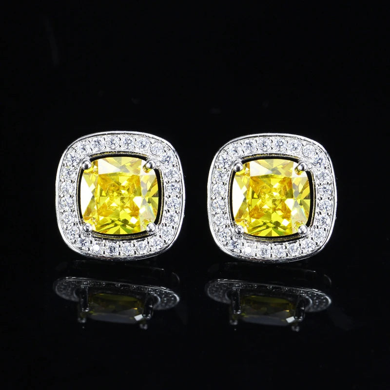 Livia Square Crystal Stud Earrings