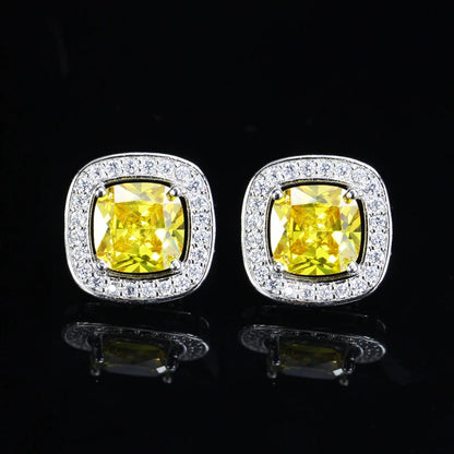 Livia Square Crystal Stud Earrings